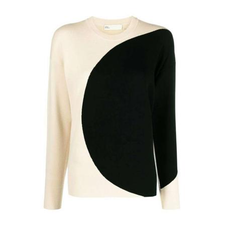Tory Burch, Round-neck Knitwear Beige, Dames, Maat:M