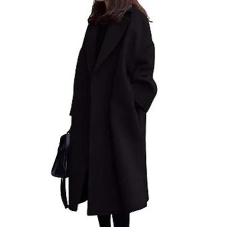 Naisten Talvi- ja Syyskauden Takki Korean Versio Ylisuurinen Lämmin Takki Arkipäivän Työ- ja Toimistokäyttöön (M Musta)