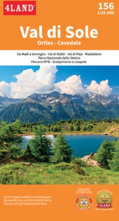 Val di sole. Ortes-Cevedale. Carta topografica impermeabile 1:25.000 n. 156 4LAND Srl