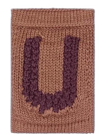 Knitted Letter U, Rose Home Kids Decor Decoration Accessories-details Pink Smallstuff