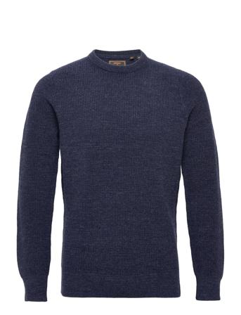 Vintage Textured Crew Knit Neulepaita Pyöreä Kaula-aukko Sininen Superdry