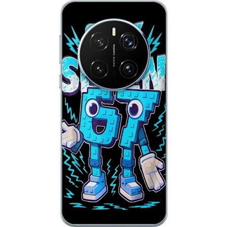 Kompatibelt Mobildeksel til Honor Honor Magic7 Pro Lekende blå illustrasjon med tallene Six Seven i retro arkadestil med kraftig typografi og grafisk