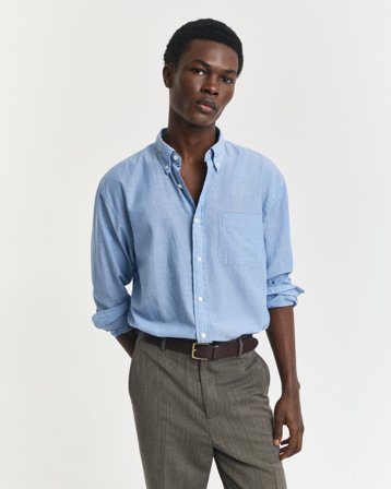 GANT Herren Relaxed Fit Indigo Chambray Hemd (M) Hellblau