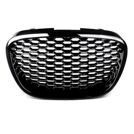 Blank/Matt Svart Front Honeycomb Grill Mesh Badgeless Grill For Seat Leon Mk2 1p Altea Toledo Mk3 2004-2009 Frontfangergrill