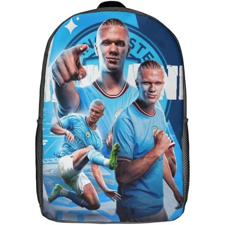 GENBAK Haaland Skolesekker 3D-trykte Skolesekker Gutter Jenter Personlig Ryggsekk Skoleveske Grunnskoleelever Barn Skolesekk 17 tommer