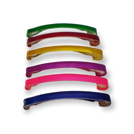 6-pack Hårspännen No.535 - Grön, Röd, Gul, Lila, Rosa, Blå Multifärg One Size