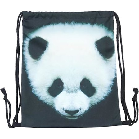 Snøresko Vanntett Snøreveske Justerbar Lett Gym Skole Snøresekk for Sport (Panda)