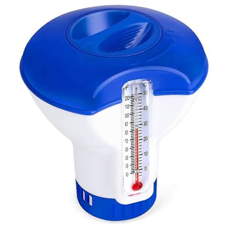 Flydende pooldispenser med termometer, automatisk doseringsenhed, flydende spa-diffuser, dispenser