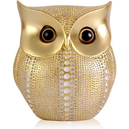 Ugle Statue Hjemmeindretning-Hvid Guld, Retro Buho Ugler Figurer Til