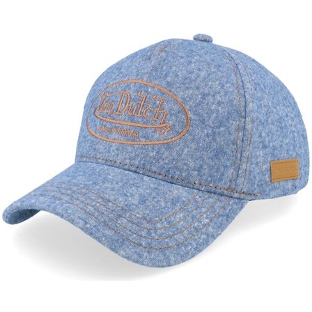 Von Dutch - Blå adjustable Keps - Oval Patch Jeans A-Frame Adjustable @ Hatstore