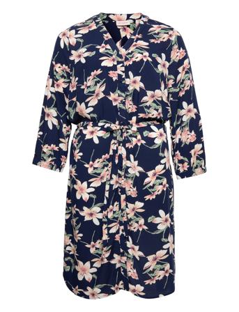 Caranita Denizia 3/4 Shirt Blk Dress Aop Knälång Klänning Multi/mönstrad ONLY Carmakoma