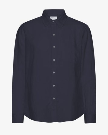 Linen Shirt - Navy Blue - Male - XL