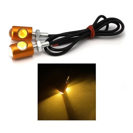 2kpl Rekisterikilven valo Moottoripyörän merkkivalo KELTAINEN