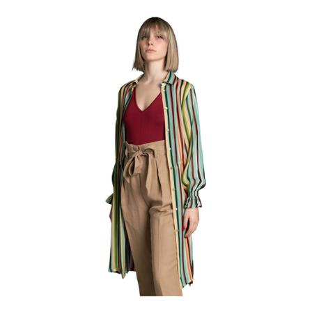 Seventy, Maxi multicolor -row shirt -40 Beige, Dames, Maat:M
