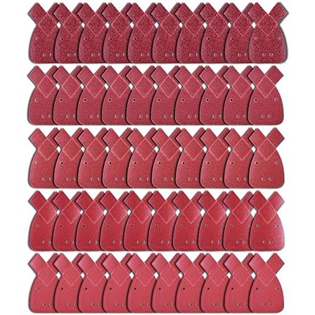 50 stk. Kaninøreformet 4-huls sandpapir 10 x korn 40/60/80/120/2