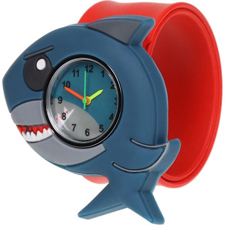 Ur med Haj Havdyr Design Slapwatch Hurtig Pasform Børn Børnesilikon Urrem Lær at Fortælle Tiden Unisex Instant Pasform Enhver Størrelse