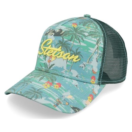 Stetson - Grün trucker Cap - Aloha Print Green Aloha Print Trucker @ Hatstore