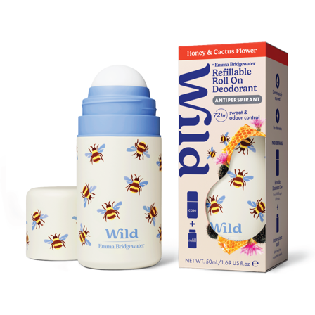 Wild Roll On Antiperspirant On Bee Case Honey & Cactusflower Startpakke, 50 ml