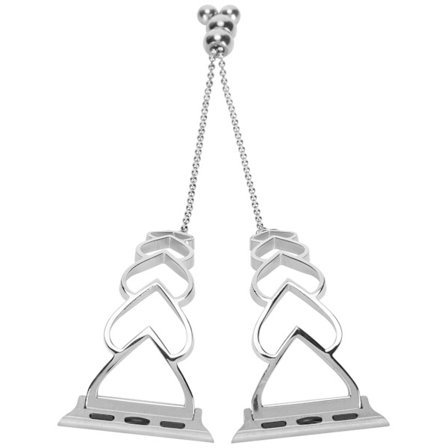 Hul hjertearmbånd i rustfritt stål for Apple Watch 38mm 40mm Sølv