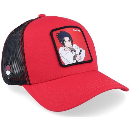 Capslab - Naruto Sasuke Red Capslab Trucker Red Cap - @ Hatstore