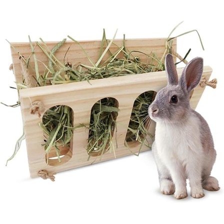 Kanin høymater Foldbar tre høymater Fast brett Marsvin høydispenser Kjæledyr gressholder Bur Chinchilla Hamster Tilbehør