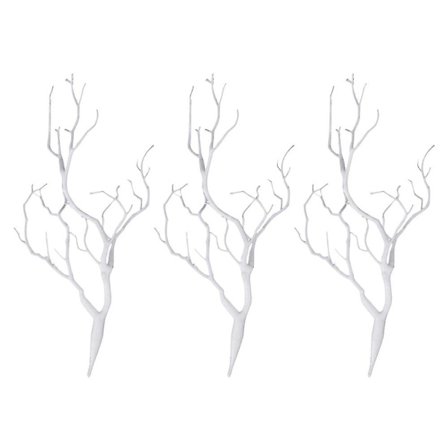 3 X Kunstig Hvit Tørr Plante Tre Gren Bryllupsfest Dekor