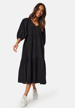 Happy Holly - Balloon Sleeve Cotton Dress - 44/46
