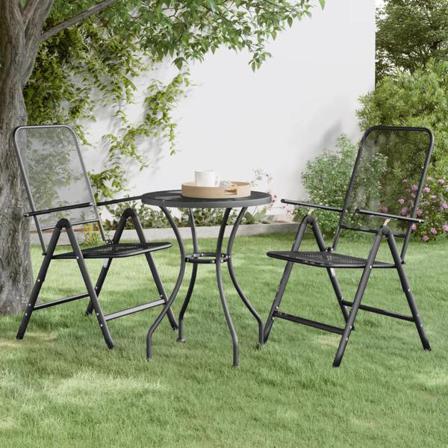 Vidaxl Trädgårdsbord Ø60x72 Cm Sträckmetall Antracit Antracit