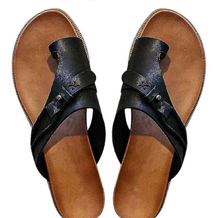 Ortopediska tofflor för kvinnor med hallux valgus, platta sandaler, flip-flops, semesterskor
