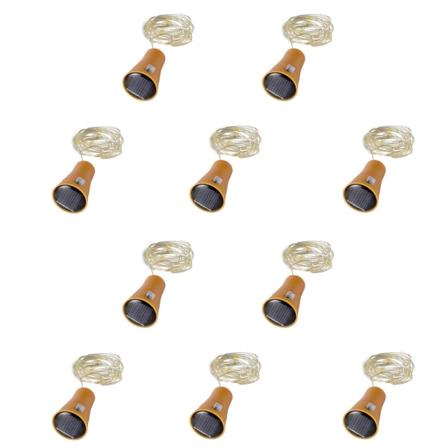 10-pak solcelledrevne vinflaskelys 20LED korkelys for fest, vi