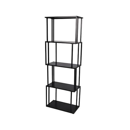 Bibliotek 4 nivåer 60x30x170 cm i svart metall - EWEN