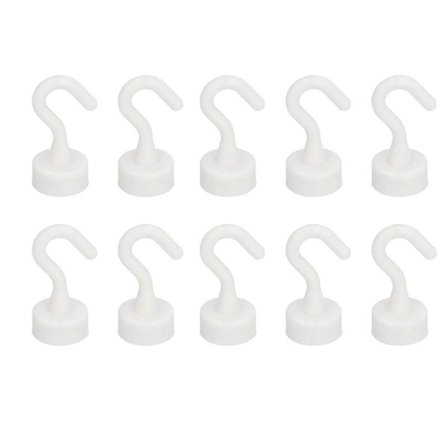 10 st Magnetiska Krokar Set Vit Stark ABS Kompakta Krokar för Kylskåp Mikrovågsugn 5kg