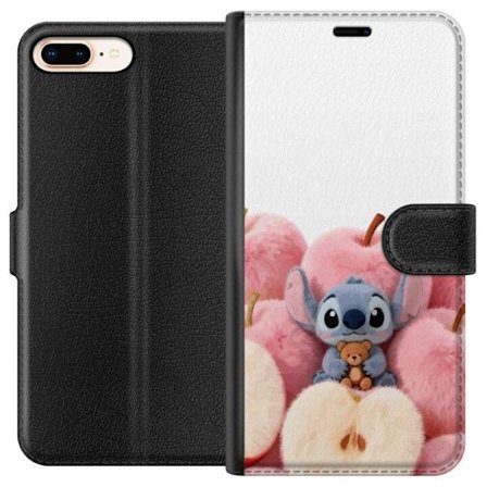 Kompatibelt Lommeboketui til Apple Apple iPhone 7 Plus Fargerikt kollasj med futuristiske jente grupp karakterer, hjerter og glitter i moderne pop og