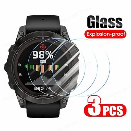 9H Härdat Glas kompatibelt med Garmin Fenix 7 8 7X 7S 6 6S 6S Pro 5S 5 E HD Smartklocka Repskydds Skärmskydd kompatibelt med Garmin Fenix 7