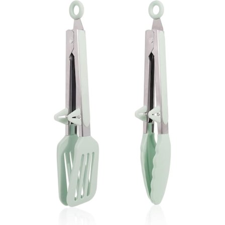 Køkkentænger 9 tommer silikone tang sæt af 2 fødevaresikre silikone madlavningstænger skridsikre låse BBQ tang serveringstænger salat tang