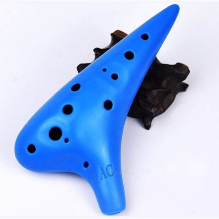 Plastikk Ocarina Alto C 12-hulls Ocarina Enkelt Musikk Instrument for Barn, Nybegynnere, Zelda Fans (Blå)