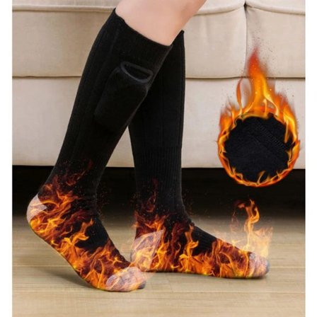 Oppvarmede Sokker Vintervarme Lange Tykke USB-Oppladbare Varmesokker for Ski.SA