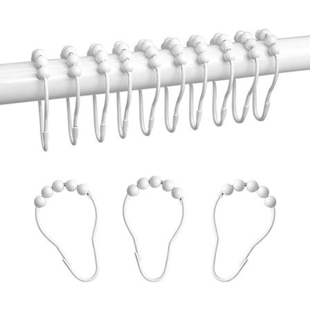 12 Gardinkrokar Gardinupphängare Duschgardinkrok Spännen för att hänga Gardiner Duschgardiner Köksredskap Kläder