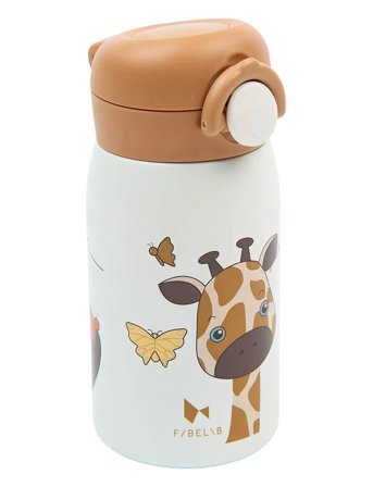 Fabelab Water Bottle - Small - Giraf - Brown - 320 ML