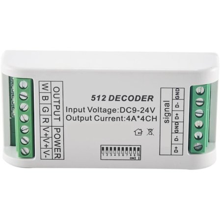 Mini DMX RGBW Dekoder 4 Kanaler 16A RGB RGBW Strip Controller DMX 512 Dimmer Driver til LED Strip Lys DC9-24V