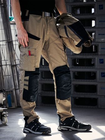 Arbetsbyxor Fristads Herr Byxa 2555 STFP, Khaki/Svart Arbetskläder