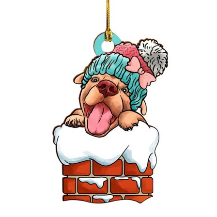 Julhundprydnad akryl julgran hängande hängande skylt statydekorationer 2023 nyårspresent festtillbehör