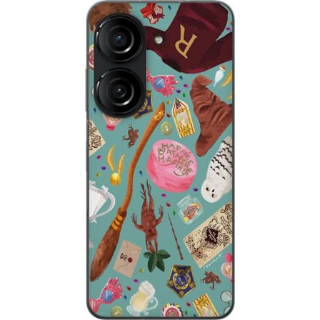 Yhteensopiva Puhelinkuori Asus Asus Zenfone 10 Maaginen kuvaus velhon sauva, hatun ja mielikuvituksellisten esineiden kanssa leikkisässä satumaisess