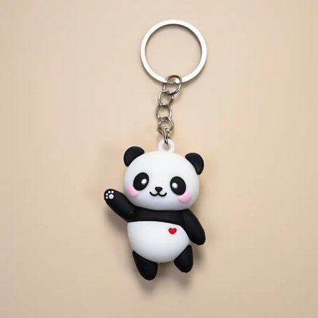 1 st Söt Panda Nyckelring, Tecknad Väska Bilnyckel Hänge, Liten Present