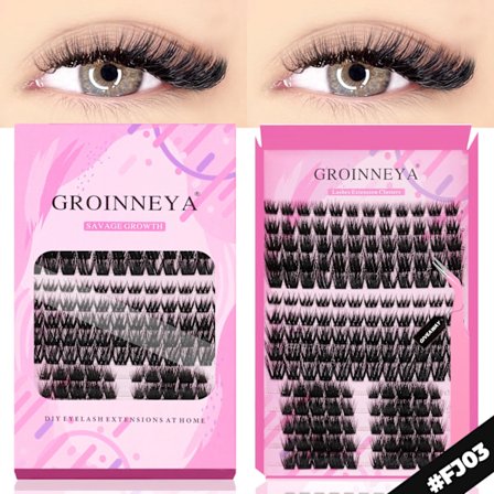 GROINNEYA DIY Ögonfransförlängningskit Individuella Fransar Kluster Faux Mink Ögonfransförlängning Mix set med Franslim och Försegling Makeup