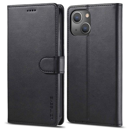 LC.Imeeke läder iPhone 14 fodral - Svart