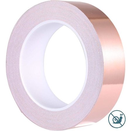 Koppartejp mot sniglar - 10 mm bred - 25 m rulle