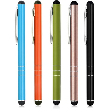 Styluspenner for berøringsskjermer, 5-pakning Universal Kapasitiv Nettbrett Penn for iPhone, iPad Pro, Air, mini, Air, Samsung Galaxy