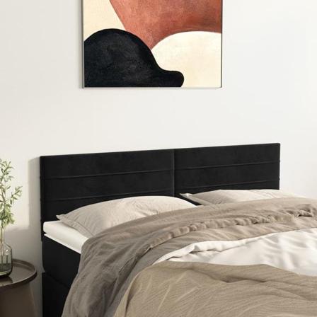 Vidaxl Huvudgavlar 2 St Svart 72x5x78/88 Cm Sammet Svart