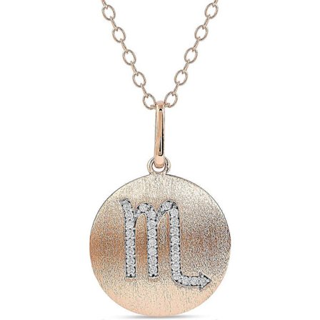 Diamant Skorpion konstellasjon anheng halskjede for kvinner, gul gullfarge